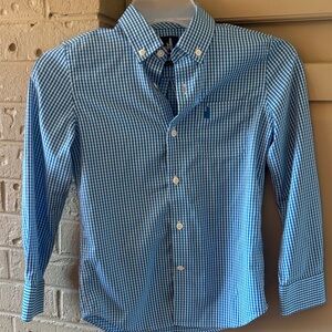 johnnie-O Blue Gingham Boy’s Shirt
